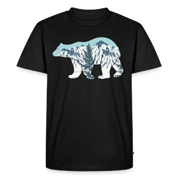 Polar Bear Alaska Mountain Wilderness Outdoors - Men's Premium Organic T-Shirt - black - Front - Nico (187cm)