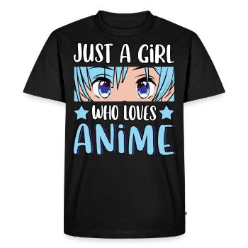 Juste une fille qui aime les amateurs de manga japonais d’anime - T-shirt Premium bio Homme - noir - Devant - Nico (187cm)