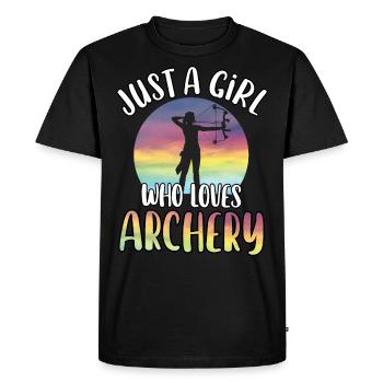 Juste une fille qui aime le tir à l’arc Mignon amateur de tir à l’arc - T-shirt Premium bio Homme - noir - Devant - Nico (187cm)