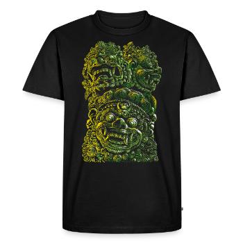 Mayan Statue - Men's Premium Organic T-Shirt - black - Front - Nico (187cm)