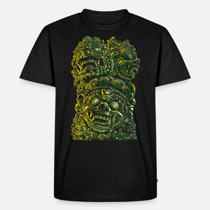 Maya-Statue - Männer Premium Bio T-Shirt - Schwarz