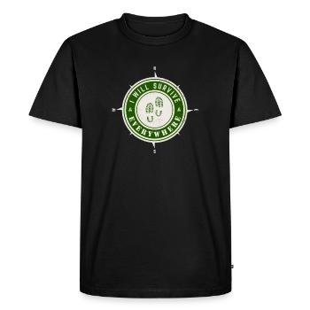 Je survivrai partout - T-shirt Premium bio Homme - noir - Devant - Nico (187cm)