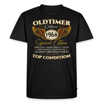 Oldtimer October 1968 54th birthday gift - Men's Premium Organic T-Shirt - black - Front - Nico (187cm)