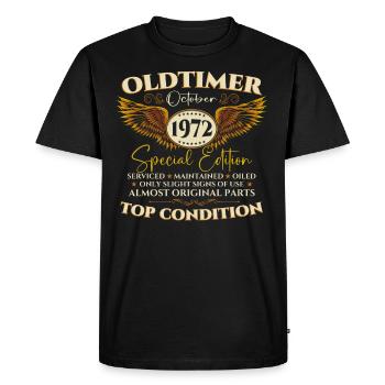 Oldtimer October 1972 50th birthday gift - Men's Premium Organic T-Shirt - black - Front - Nico (187cm)