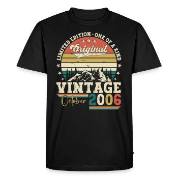 Original October 2006 16th Birthday Gift Cool - Men's Premium Organic T-Shirt - black - Front - Nico (187cm)