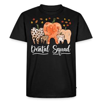Escouade dentaire Potiron Tooth Dentiste Thanksgiving - T-shirt Premium bio Homme - noir - Devant - Nico (187cm)
