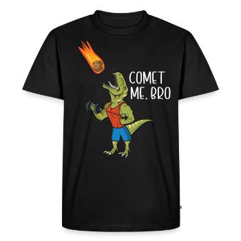 Comet Me Bro Funny T-Rex Dinosaur Pun Gym Workout - T-shirt Premium bio Homme - noir - Devant - Nico (187cm)