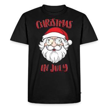 Christmas In July Santa Claus Sunglasses Summer - Men's Premium Organic T-Shirt - black - Front - Nico (187cm)