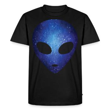 Psychedelic Alien Head Cosmic Galaxy Outer Space - Men's Premium Organic T-Shirt - black - Front - Nico (187cm)