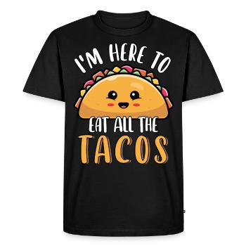 Je suis ici pour manger tous les tacos mignons drôles de - T-shirt Premium bio Homme - noir - Devant - Nico (187cm)