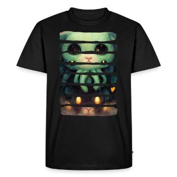 Mignon Cthulhu Cathulhu drôle Lovecraft Horror Cat - T-shirt Premium bio Homme - noir - Devant - Nico (187cm)