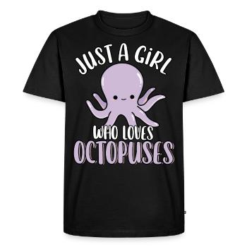 Just A Girl Who Loves Octopuses Cute Funny Marine - Men's Premium Organic T-Shirt - black - Front - Nico (187cm)