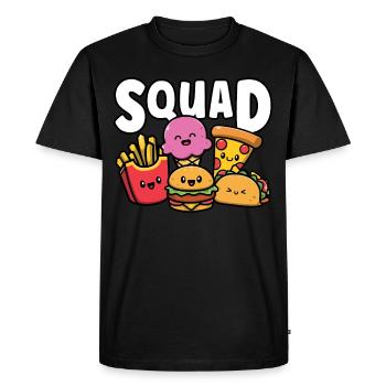 Junk Food Squad Mignon Drôle Fast Food Lover Foodie - T-shirt Premium bio Homme - noir - Devant - Nico (187cm)