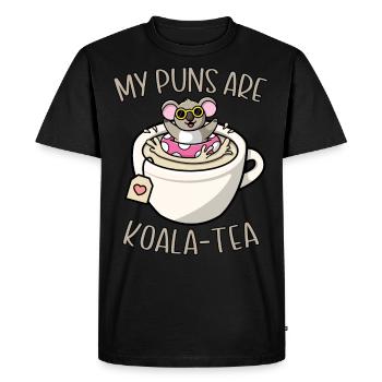 My Puns Are Koala Tea Funny Cute Koala Bear - Men's Premium Organic T-Shirt - black - Front - Nico (187cm)