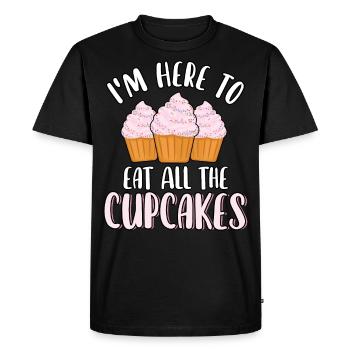 Je suis ici pour manger tous les cupcakes mignons drôles - T-shirt Premium bio Homme - noir - Devant - Nico (187cm)