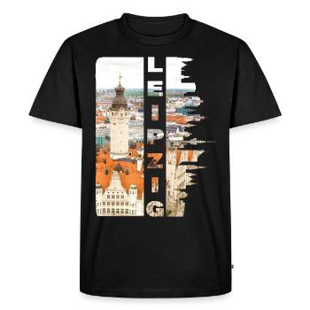 Leipzig Allemagne Ville Skyline Home Love - T-shirt Premium bio Homme - noir - Devant - Nico (187cm)