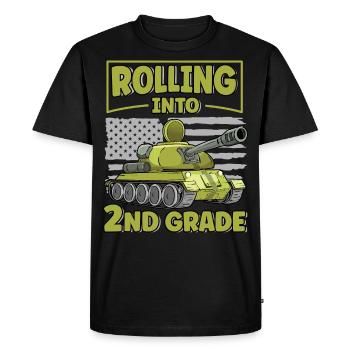 Retour dans le drapeau de 2nd Grade Funny Tank USA - T-shirt Premium bio Homme - noir - Devant - Nico (187cm)