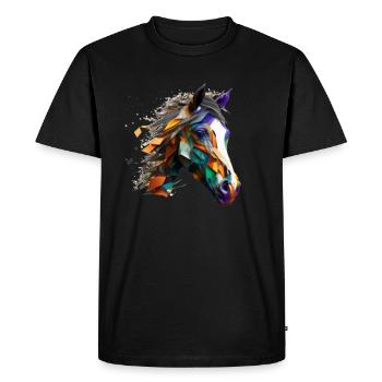 Art de la tête de cheval - T-shirt Premium bio Homme - noir - Devant - Nico (187cm)