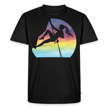 Grimpez comme une fille Femmes Escalade Bloc - T-shirt Premium bio Homme - noir - Devant - Nico (187cm)