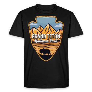 Parc national américain de Grand Teton Montagne Arrowhead - T-shirt Premium bio Homme - noir - Devant - Nico (187cm)