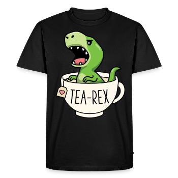 Tea-Rex Mignon T-Rex Dinosaure Amant Kawaii Drôle - T-shirt Premium bio Homme - noir - Devant - Nico (187cm)