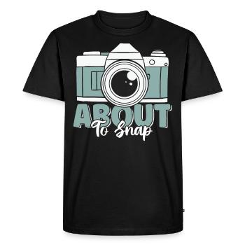 Sur le point de prendre des photos drôles d’amoureux de l’appareil photo vintage - T-shirt Premium bio Homme - noir - Devant - Nico (187cm)