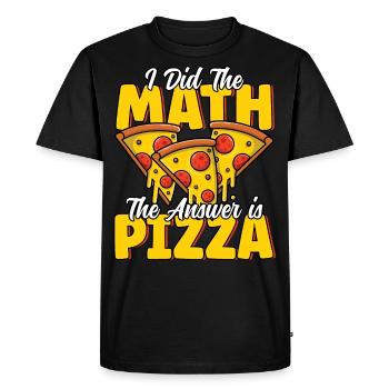 Drôle de pizza Math fromage fondu Pizza Party Pizza - T-shirt Premium bio Homme - noir - Devant - Nico (187cm)