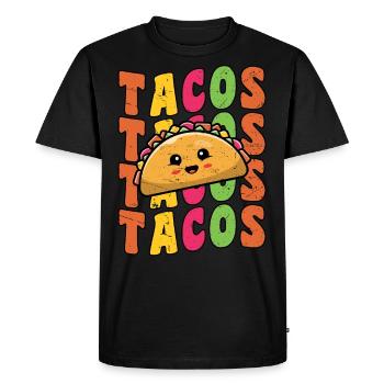 Groovy Taco Tuesday Retro Funny Taco Lover Cinco - T-shirt Premium bio Homme - noir - Devant - Nico (187cm)