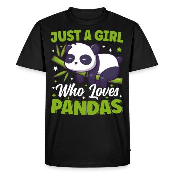 Just A Girl Who Loves Panda Bear Cute Sleeping - Men's Premium Organic T-Shirt - black - Front - Nico (187cm)