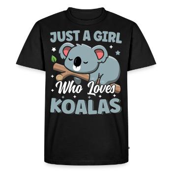 Just A Girl Who Loves Koalas Cute Sleeping Kawaii - Men's Premium Organic T-Shirt - black - Front - Nico (187cm)