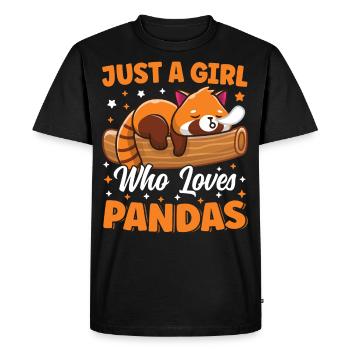 Just A Girl Who Loves Panda Bear Cute Sleeping - Men's Premium Organic T-Shirt - black - Front - Nico (187cm)