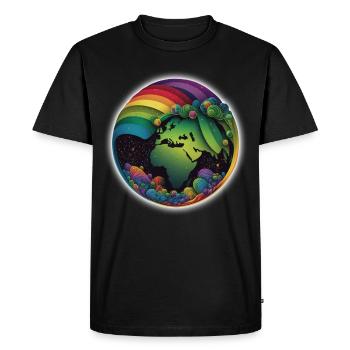 The world is colorful and diverse, rainbow Lgbtq - Men's Premium Organic T-Shirt - black - Front - Nico (187cm)