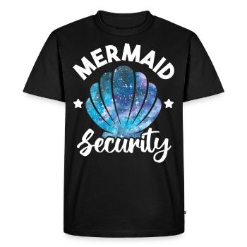 Mermaid Security Seashell Mermaid Squad Birthday - Men's Premium Organic T-Shirt - black - Front - Nico (187cm)