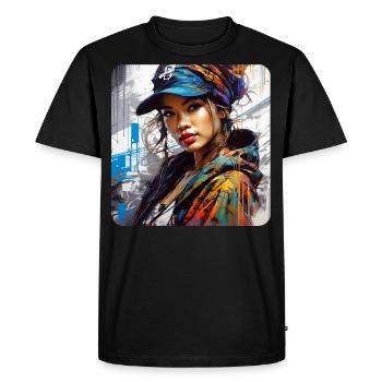 Mignon Streetwear Hip Hop Rap Girl - T-shirt Premium bio Homme - noir - Devant - Nico (187cm)