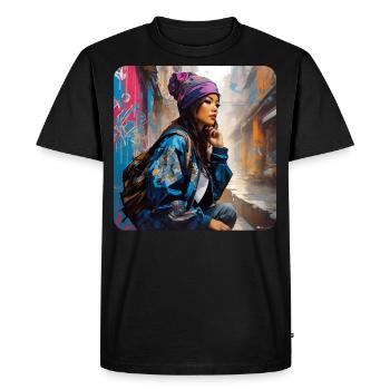Mignon Streetwear Hip Hop Rap Girl - T-shirt Premium bio Homme - noir - Devant - Nico (187cm)