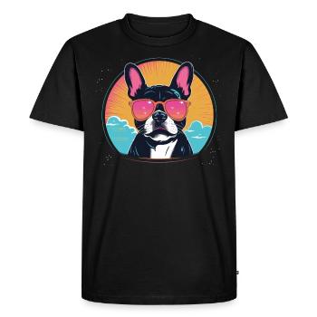 Bouledogue français - T-shirt Premium bio Homme - noir - Devant - Nico (187cm)