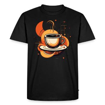 Tasse de café design - T-shirt Premium bio Homme - noir - Devant - Nico (187cm)