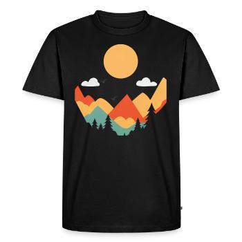 Paysage simple - T-shirt Premium bio Homme - noir - Devant - Nico (187cm)