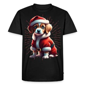 Joyeux Noël Chien Chiens - T-shirt Premium bio Homme - noir - Devant - Nico (187cm)