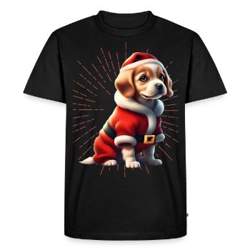 Joyeux Noël Chien Chiens - T-shirt Premium bio Homme - noir - Devant - Nico (187cm)