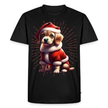 Joyeux Noël Chien Chiens - T-shirt Premium bio Homme - noir - Devant - Nico (187cm)