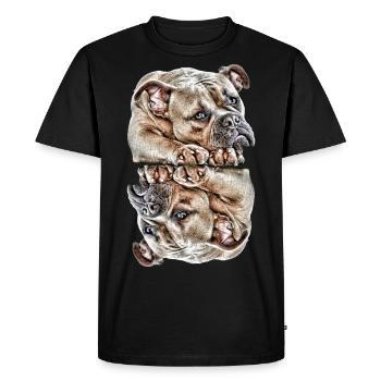 Dictons de chien Chien Chiens Bouledogue - T-shirt Premium bio Homme - noir - Devant - Nico (187cm)