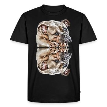 Dictons de chien Chien Chiens Bouledogue - T-shirt Premium bio Homme - noir - Devant - Nico (187cm)