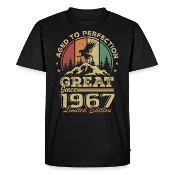 Anniversaire vintage 1967 - idée cadeau rétro 1967 - T-shirt Premium bio Homme - noir - Devant - Nico (187cm)