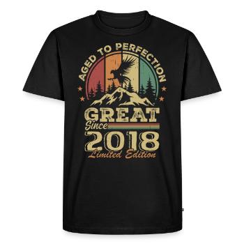 Anniversaire vintage 2018 - idée cadeau rétro 2018 - T-shirt Premium bio Homme - noir - Devant - Nico (187cm)