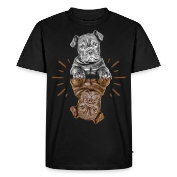 OLD ENGLISH BULLDOG Chien Chiens Bouledogue - T-shirt Premium bio Homme - noir - Devant - Nico (187cm)