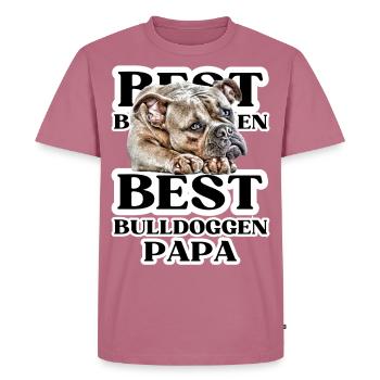 BEST BULLDOGS PAPA I cadeau de propriétaire de chien - T-shirt Premium bio Homme - mauve - Devant - Nico (187cm)