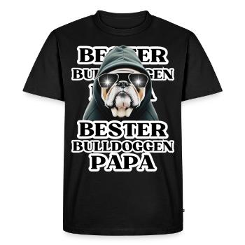 BEST BULLDOGS DAD Dog Chiens BULLDOG - T-shirt Premium bio Homme - noir - Devant - Nico (187cm)