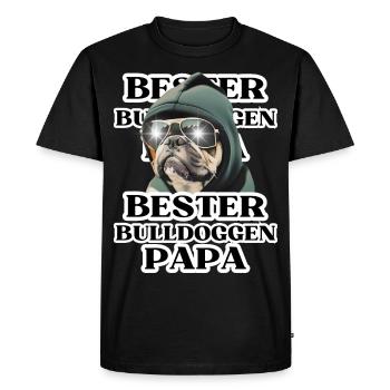 BEST BULLDOGS DAD Dog Chiens BULLDOG - T-shirt Premium bio Homme - noir - Devant - Nico (187cm)