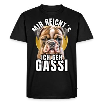 I'M GOING FOR A WALK - BULLDOG DOG DOGS - Men's Premium Organic T-Shirt - black - Front - Nico (187cm)